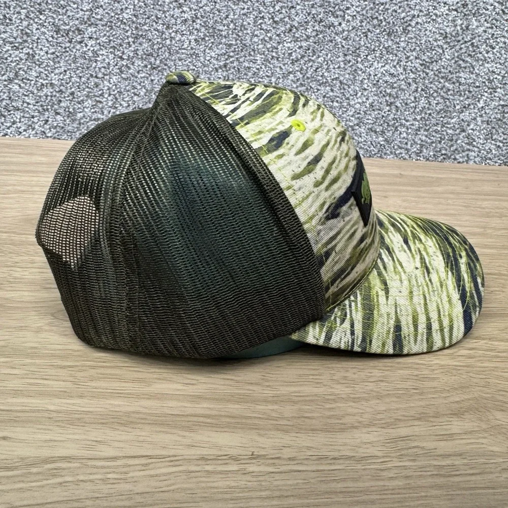 What The Fin Hats Lot Of 2 Snap Back Cap Camo Pattern Mesh Back Fishing Outdoors
